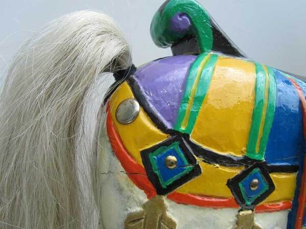 Origineel antiek kermispaard / caroussel paard, old wooden fairground, caroussel horse