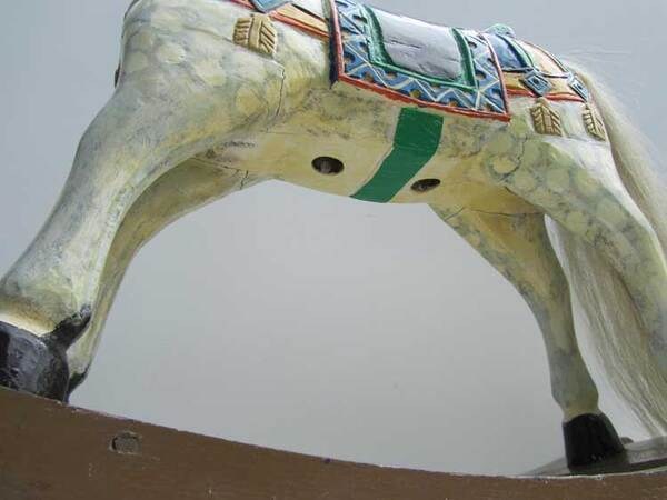 Origineel antiek kermispaard / caroussel paard, old wooden fairground, caroussel horse