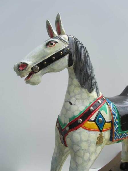 Origineel antiek kermispaard / caroussel paard, old wooden fairground, caroussel horse