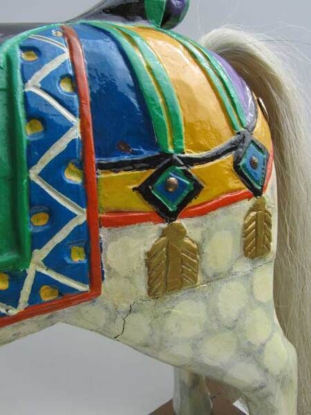 Origineel antiek kermispaard / caroussel paard, old wooden fairground, caroussel horse