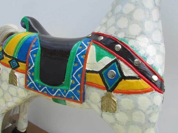 Origineel antiek kermispaard / caroussel paard, old wooden fairground, caroussel horse