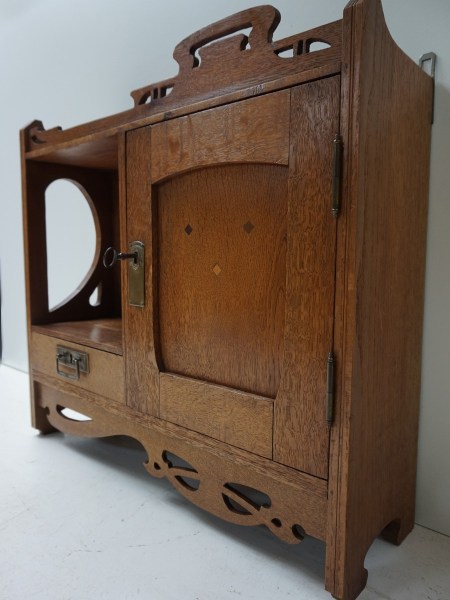 jugendstil-art-nouveau-hangkastje-kastje-eiken-dutch-wall-hanging-cabinet-antique-oak