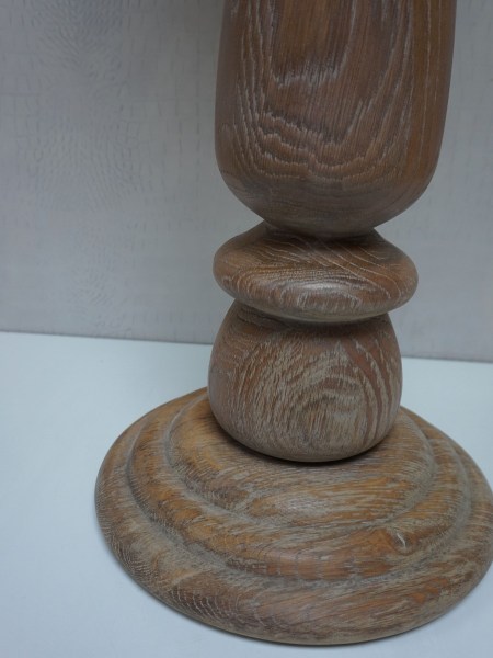 kaarsenhouder-kaarsenstandaard-kandelaar-kerkkandelaar-vintage-blank-eiken-candlestick-church-oak