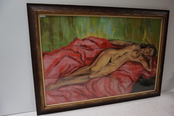 large-Nude-painting-pastel-sleeping-woman-vintage-1950s-1960s-signed-Perez-liggende-vrouw-liggend-naakt-00009