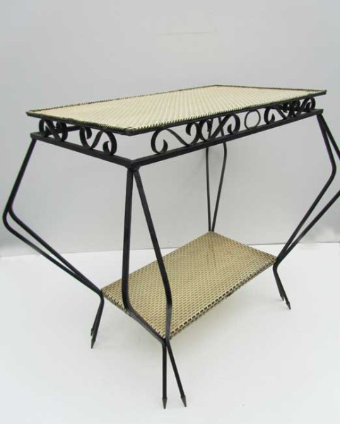 Vintage ijzeren tafeltje, bijzettafel, iron table Mathieu Mategot style