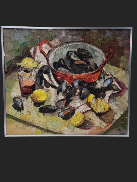 mosselen-stilleven-schilderij-citroenen-Philippine-nature-mortes-moules-still-live-painting-mussels-vintage