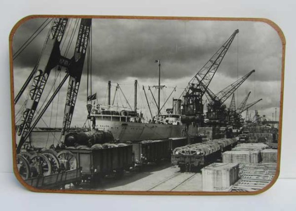 Oude vintage foto print van haven Antwerpen