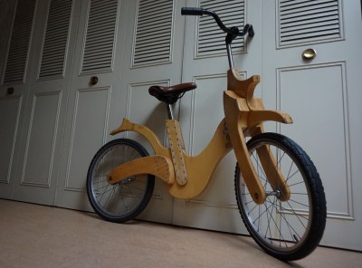 nakomelingen Wijzer Overtreffen vintage selfmade houten loopfiets, fiets voor jongeren en volwassenen
