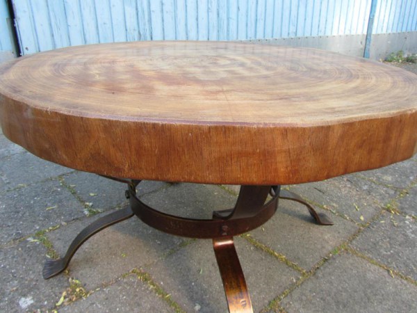 Vintage design boomstam tafel, salontafel, trunk table