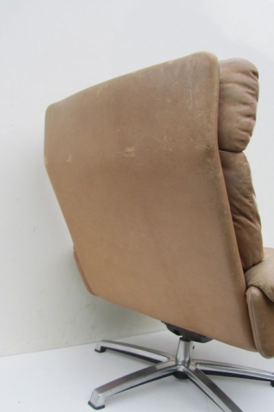 vintage-leren-fauteuil-poef-voetenbank-lounge-swivel-chair-ottoman-midcentury-modern-leather-patina-cognac