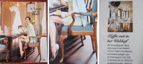 Set of 7 Chippendale walnut dining chairs, stoelen